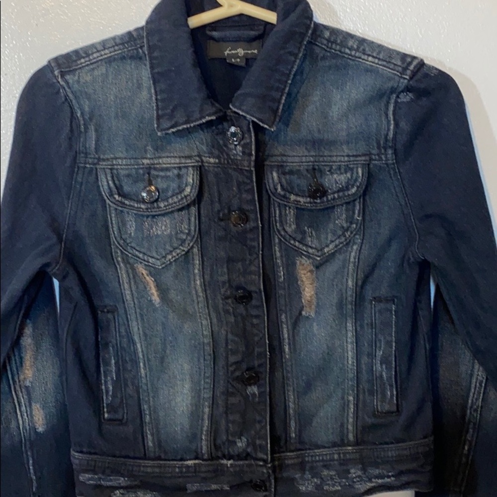 F21 Upcycled Denim Jean Jacket Like New SP